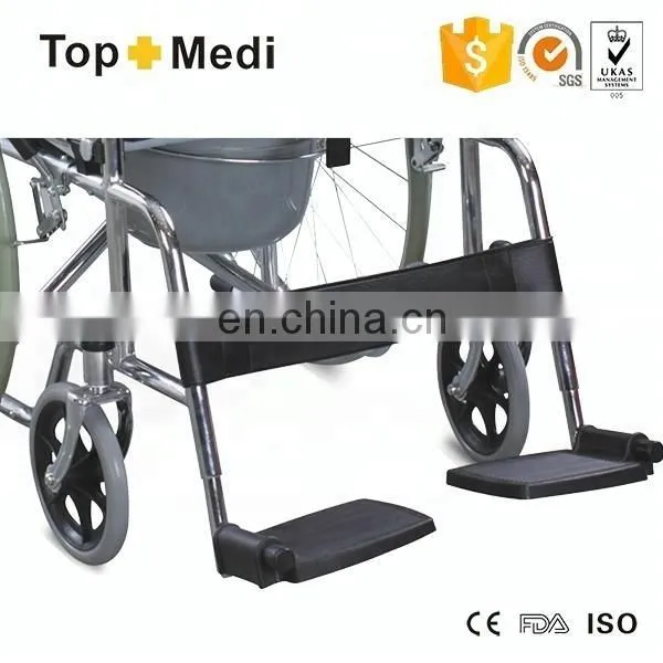 Foldable Lightweight Steel Manual Commode Wheelchair for Disabled photo-4