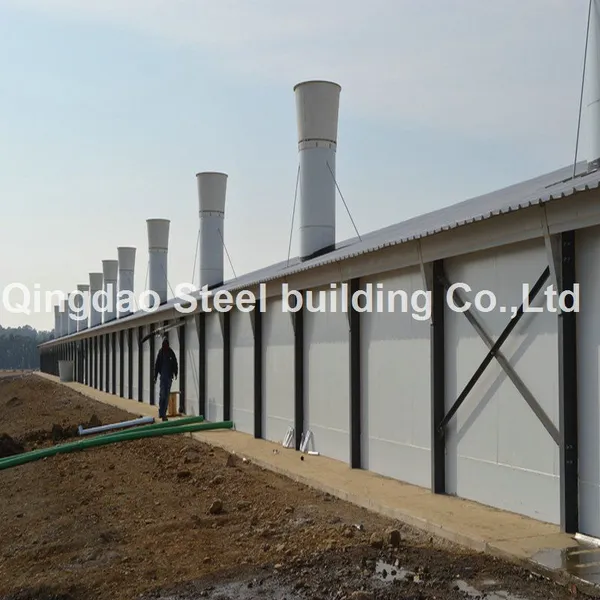 Prefabricated Building Galvanized Steel Structure Farming Shed Chicken Poultry House photo-3