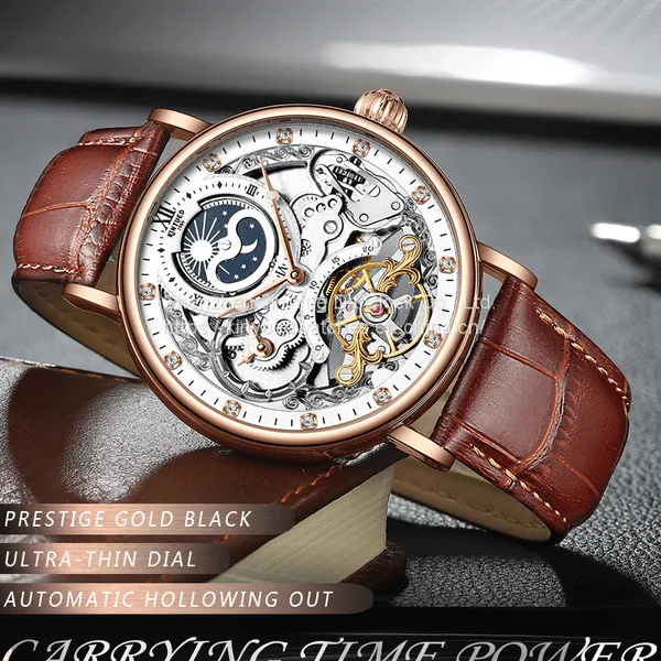 KINYUED J055 Skeleton Brand Luminous Automatic Watch Mechanical photo-5