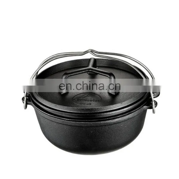 Spot Cast Iron Stew Japanese Soup Outdoor Picnic Boiled Water Hanging Stew Roast Chicken Pig Iron Dutch Hot Pot photo-4