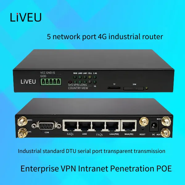 Liveu Industrial 4g Router With Card Slot Cpe, Compatible With Three Networks, Wifi, Iot Lte, Intranet Penetration, Rs232/rs485 Serial Communication
