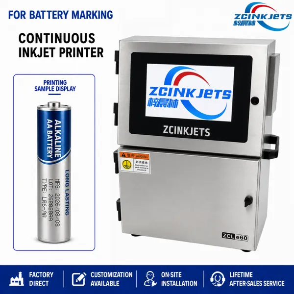 Industrial Small Character CIJ Printer for Cylindrical Batteries Cells and Battery Casings