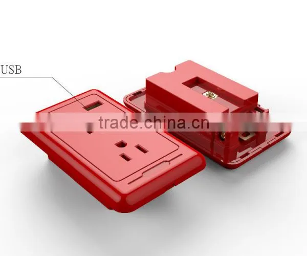 FCC Listed over voltage/current protection IC 3 pin double socket/US power socket/3 pin America female socket