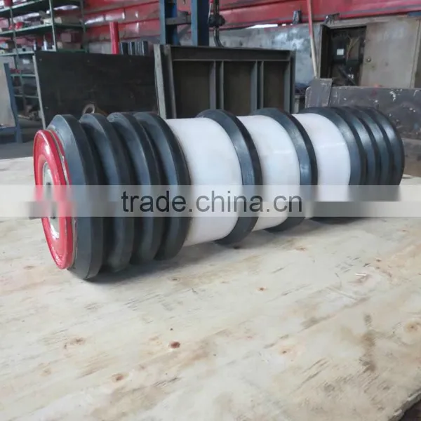 Rock Bottom Belt Conveyor Rubber Coated Roller/Idler With Ring photo-4