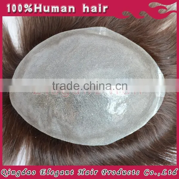 Qingdao Hairpiece Factory Unprocessed Indian Remy Hair Invisible Super Thin Skin Toupee for Men photo-4