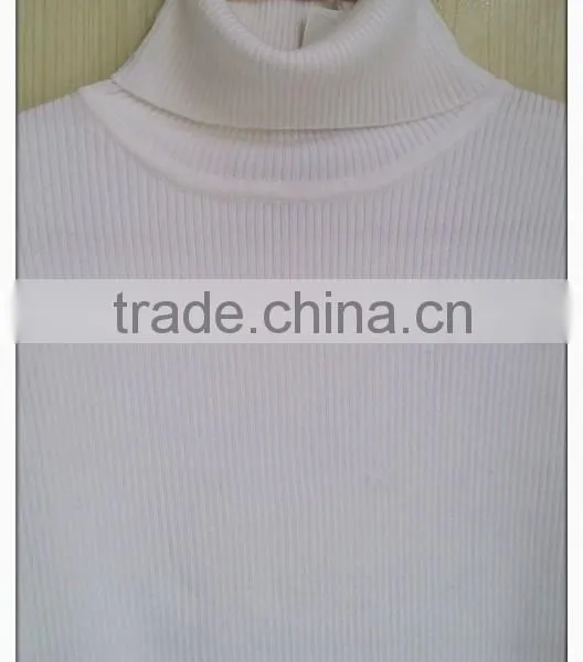 Vintage White Long Sleeve Women's Turtleneck Sweater Simple Sweater Pullover photo-2
