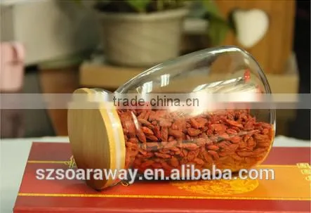 New Style Small Bean Jar Hot Selling Airtight Glass Jar With Bamboo Lid photo-4