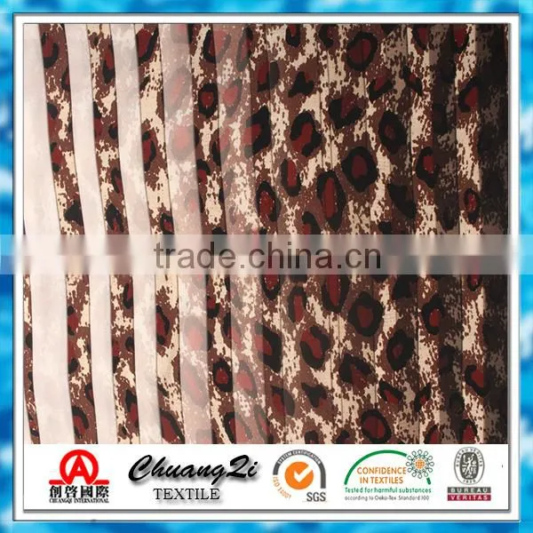 Woven 100% Rayon Voil Ladies Garments Leopard Print Fabric photo-4