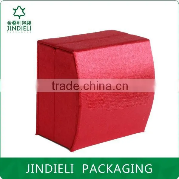Fabric Elegant Red Arc Ring Jewelry Box Packaging photo-2