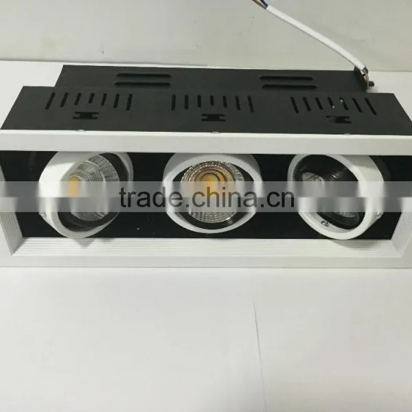 3x5W Square Recessed Grille Light Ceiling Light Office Light photo-4