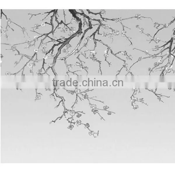 Hot Printing Special Effect Wallpaper, Pastoral Wintersweet Wall Decal for Household , Home Accent Wall Sticker Sample photo-2