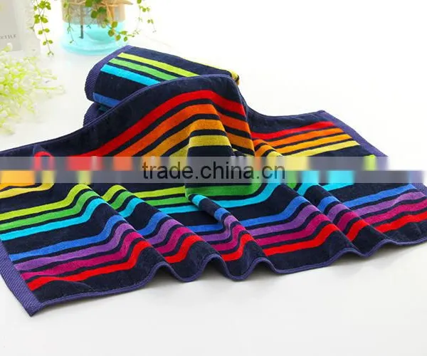 100%cotton Jacquard Color Stripe Softtextile Cut Pile Face Towel photo-2