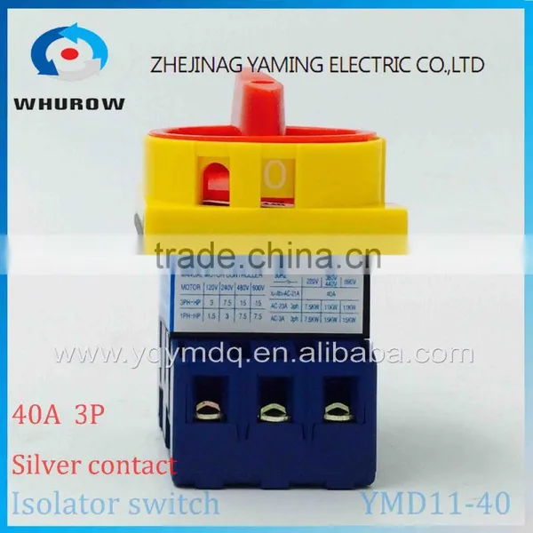 Isolator Switch YMD11-40A Load Break Switch Universal Power Cut off Switch On-off 40A 3P Changeover Cam Switch 6 Sliver Contacts photo-2