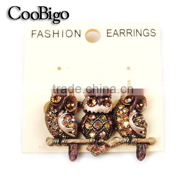 Fashion Jewelry Three Bling Charming OWL Shape Design Brooch Party Promotion Gift Apparel Accessories photo-3