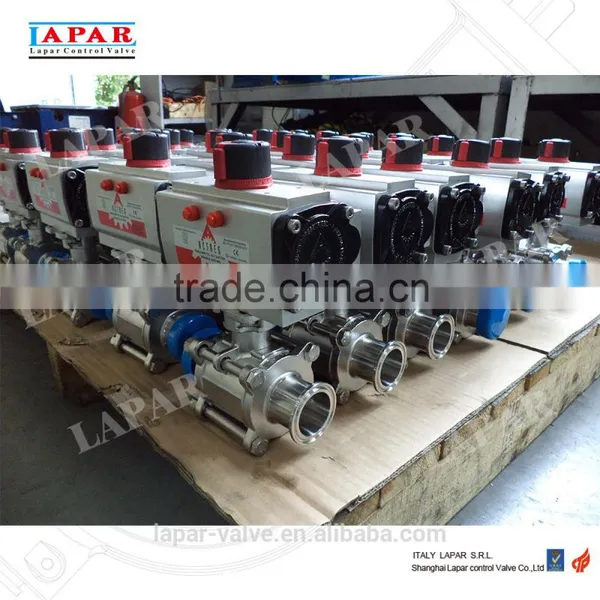LAPAR Pneumatic Sanitary Ball Valve With ACTREG ADA Actuator