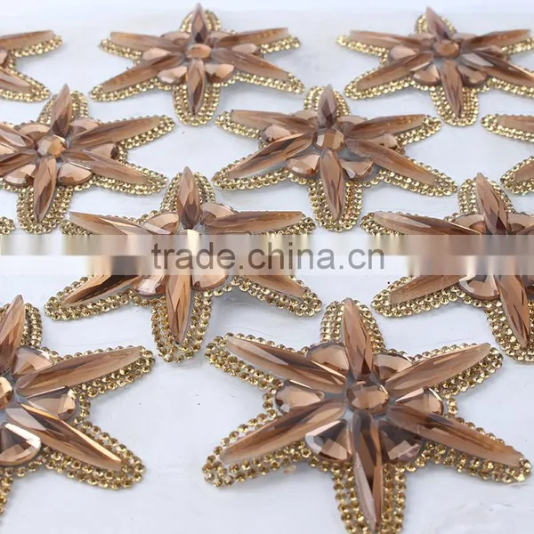 YIWU XIUMAO Factory White Hot Fix Rhinestone Sheet Mesh With Rhinestone