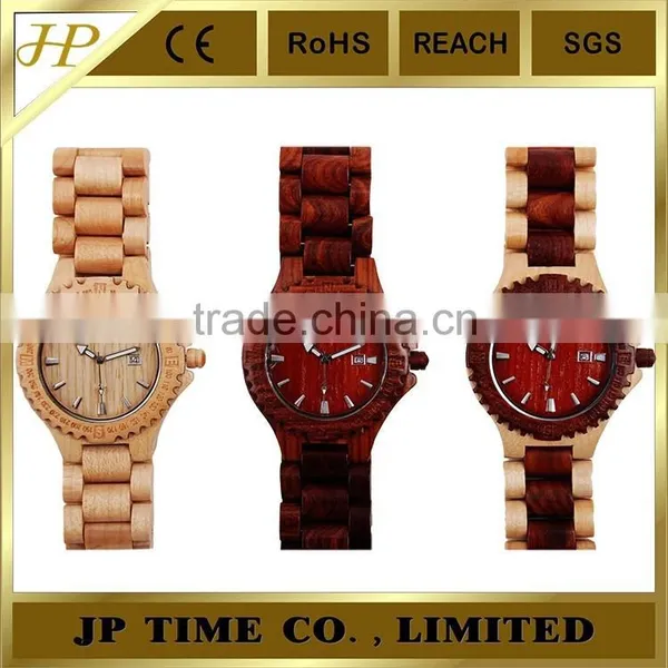 100% Natural Wood Material Bracelet Wooden Watch 2016 Quartz Collection