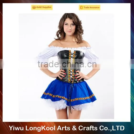 Wholesale High Quality Sexy Lady Cosplay Maid Costume Halloween PVC Leather Costume