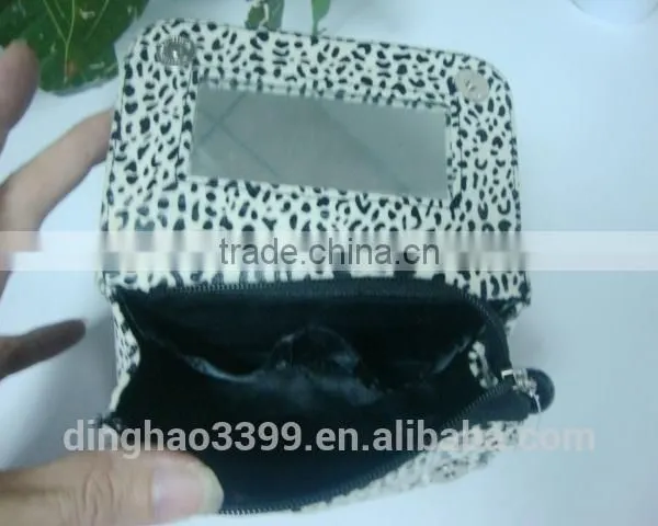 2016 New Arrival Makeup Bag Leopard Print PVC Cosmetic Bag Sexy Lady Bag With Mirror photo-6