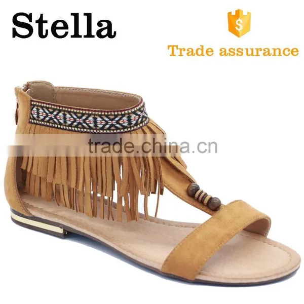 Hand Made Leather Women Flat Rubber Customize Slippers