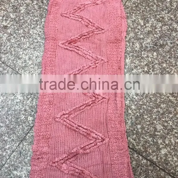 Stock Item Wholesale Pink Winter Long Neck Warmer Ripple Pattern Loop Scarf for Girls