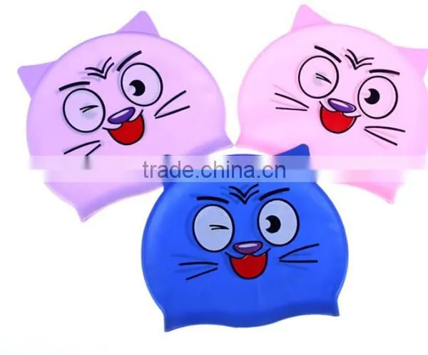 Animal Fish Cartoon Silicone Kids Child Swimming Bathing Head Cover Cap Hat Cap