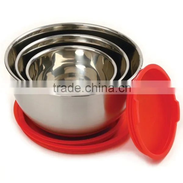 Stainless Steel Salad Bowl With Anti-Slip Silicone Base photo-4