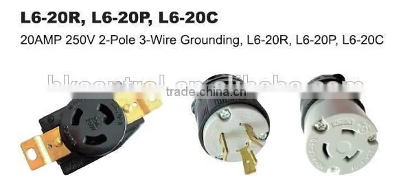 UL Listed Locking Devices 20AMP 250V 2-pole 3-wire Grounding L6-20R L6-20P L6-20C photo-4