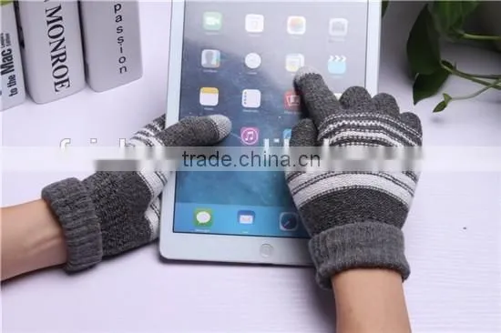 Screen Touch Gloves for Men Women Winter Stripe Gloves Fashion Gloves, 6 Colors photo-3