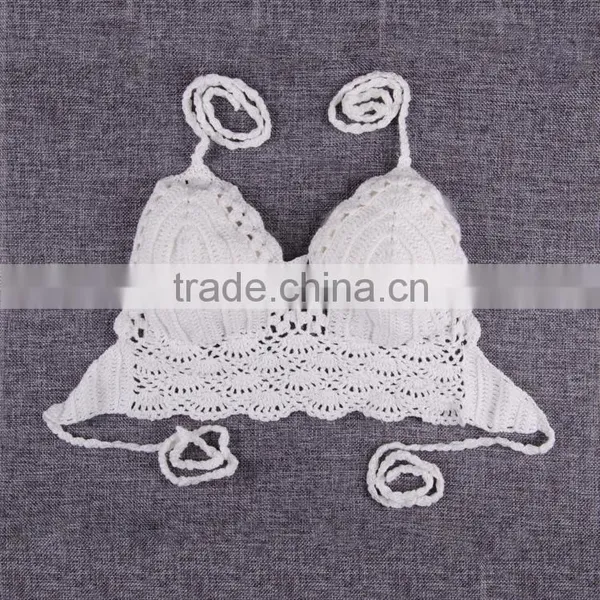 Handmade Crochet Hollow Bikini Top photo-5