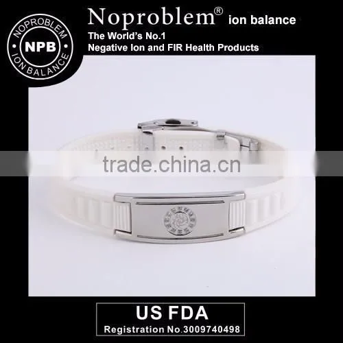 Noproblem D002 Fashion Silicone Sports Jewelry Crystal Energy Power Magnetic Bracelets
