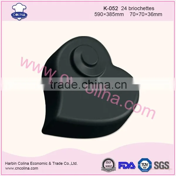 Heart Shape Dessert Black Cake Pan Baking Tools Silicone Cake Mold photo-2