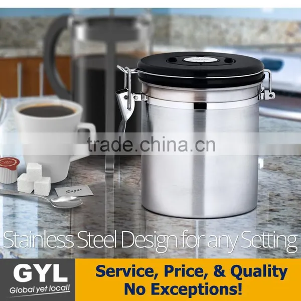 Stainless Steel Vacuum Sealed Airtight Canister With Built-in CO2 Gas Vent Valve and Date Tracking Wheel for Coffee Beans and Co photo-5