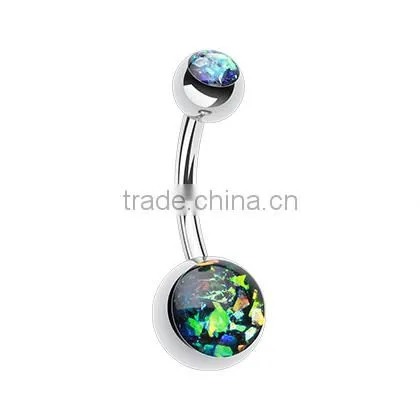 Sexy Belly Rings Double Jewelled Opal Navel Rings Belly Ring India
