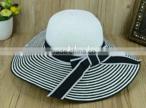 2016 Latest Design Summer Beach Paper Straw Hat Younger Girl Favourite Bowknot Ladies Cheap Straw Hat photo-3