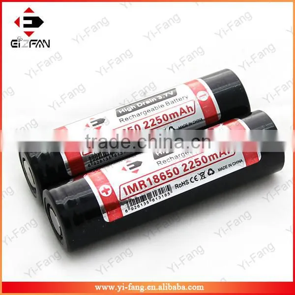 Newest High Drain IMR EFAN 18650 2250mAh 3.7V Battery Flat Top(1pc) for E-cigs photo-2