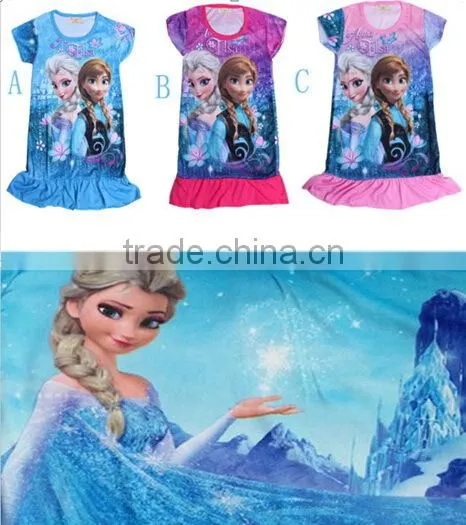 Hot Selling Frozen Princess Dress Girl Night Dress