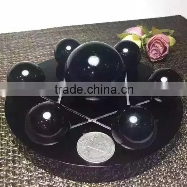 Healing Natural Black Obsidian Ball Crystal Ball Seven Star Array