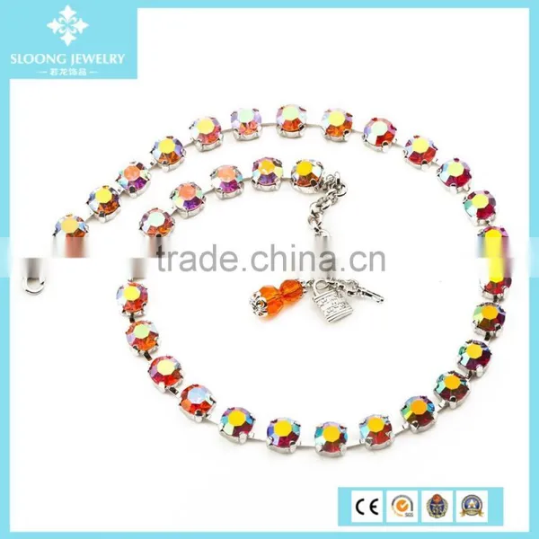 Top Selling 2015 Latest Design Beaded Necklace With Rainbow Colors Austria Crystals photo-5