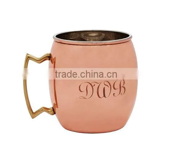 16 oz Solid Copper MUG for Moscow Mule 99.9% SOLID COPPER MULE MUGS,Small Order Copper Mug for Vodka and Moscow Mule
