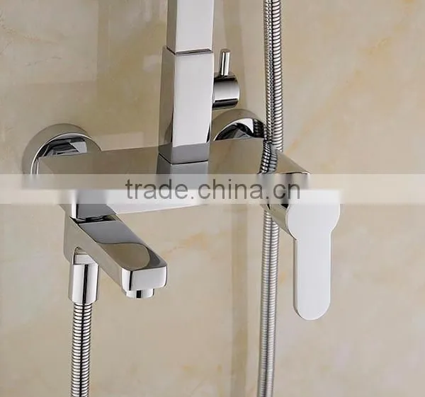 Hot Sale Wall Mounted Square Design Bath&shower Faucet Set With Rainfall Shower Head photo-6