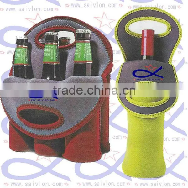 Custom Logo Two Pack Neoprene Beer Bottle Holder With Strap photo-5