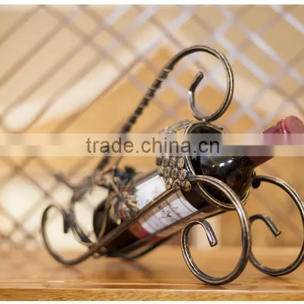 Decoration Standing Iron Single Red Wine Bottle Display Holder/ Stand /rack for Decoration Display photo-2