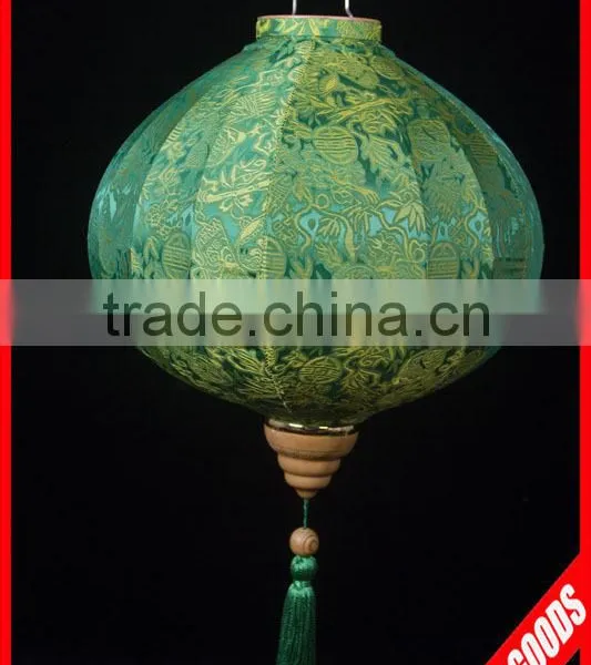 Latest Design High Quality Fabric Blue Round Lantern Wholesale photo-3