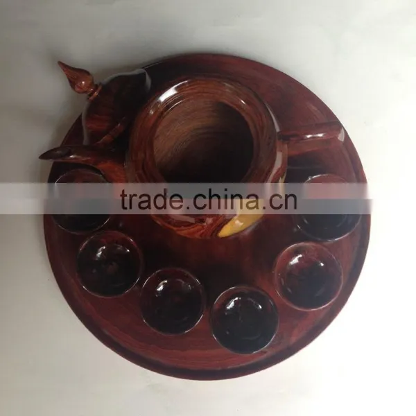 Wooden Tea Set Made in Vietnam, High Quality Tea Cup, Tea Pot and Service Plate photo-5
