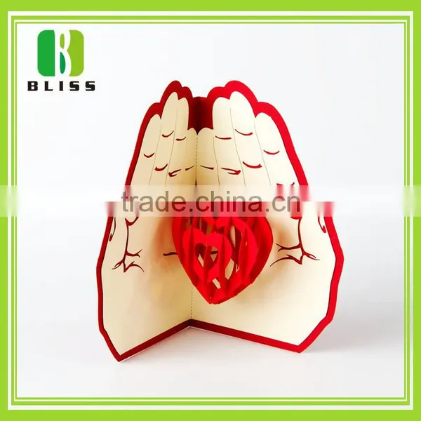 Video Red Custom Die Cut 3d Folding Customized 2.4'' 2.8'' 4.3'' 5'' 7'' 10'' Digital Video Lcd Greeting Card photo-2