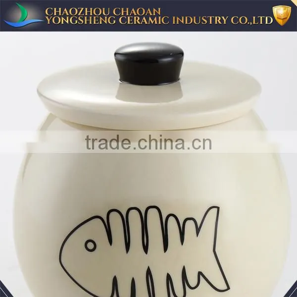 Spherical Decal Ceramic Cat Canister With Lid photo-2