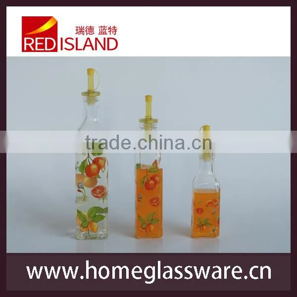 Square Glass Dispenser for Oil and Vinegar With Stopper photo-5