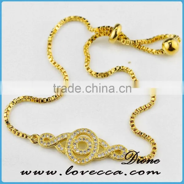 New Gold Bracelets Design Women Micro Pave Gold Cubic Zirconia Bracelet photo-3