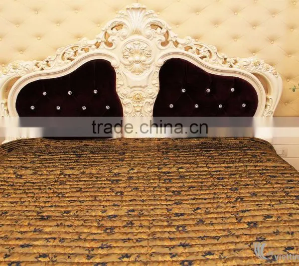 Luxurious Brown Silk Blanket With Sewing, 100% Handicraft in Vietnam, Blanket and Pillow Cover photo-2